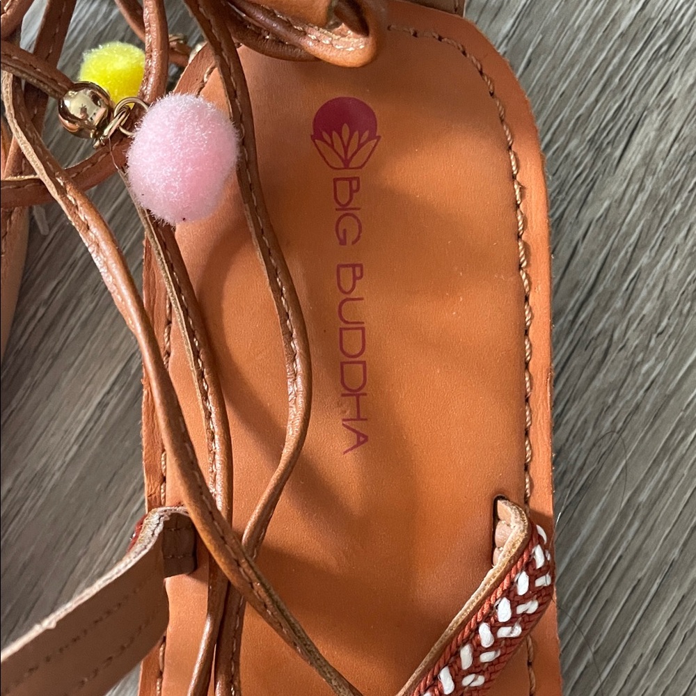 Big Buddha Multicolor Pom Pom Wrap Sandals - Picture 2 of 4